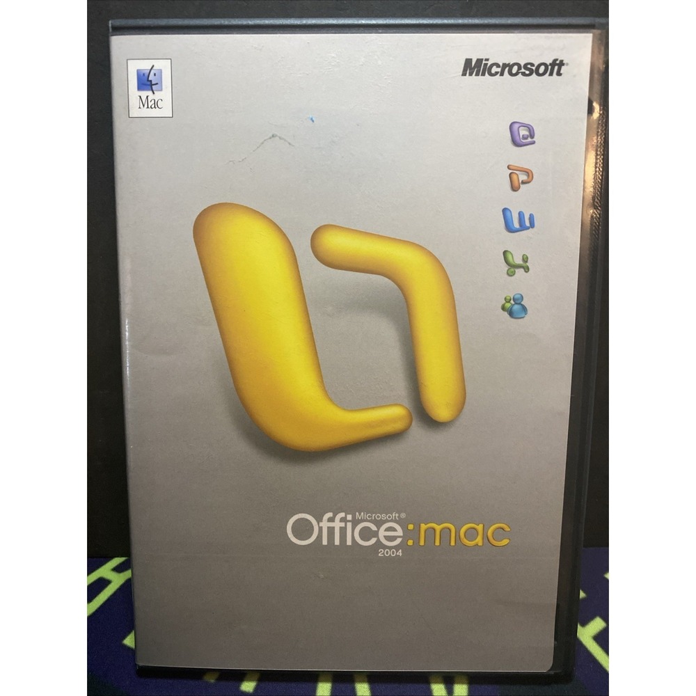 Microsoft Office Mac 2004 Disc w/ Key, Manual and Case D3